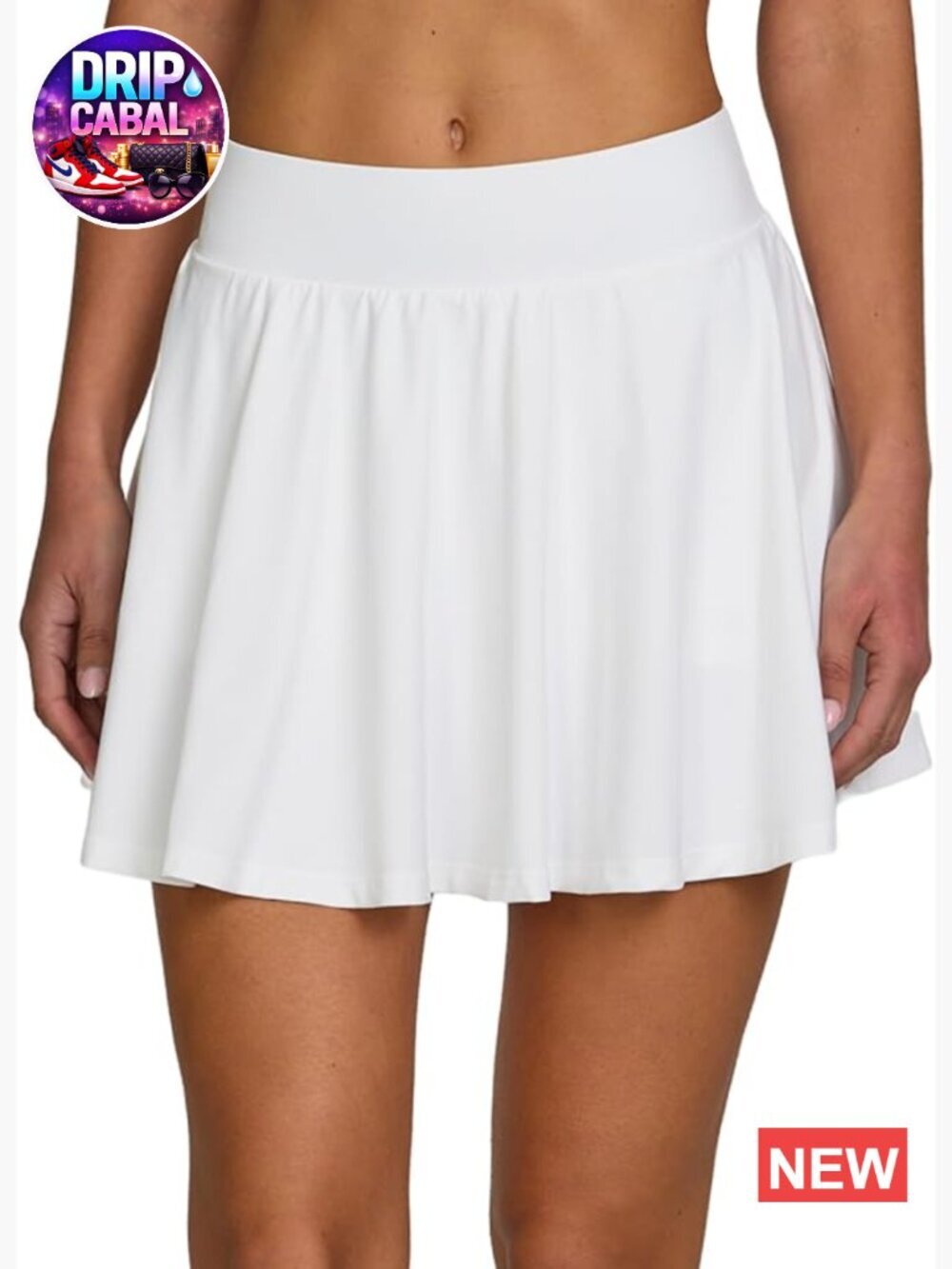 Pleated Athletic Skort with Built-In Shorts & Deep Pocket